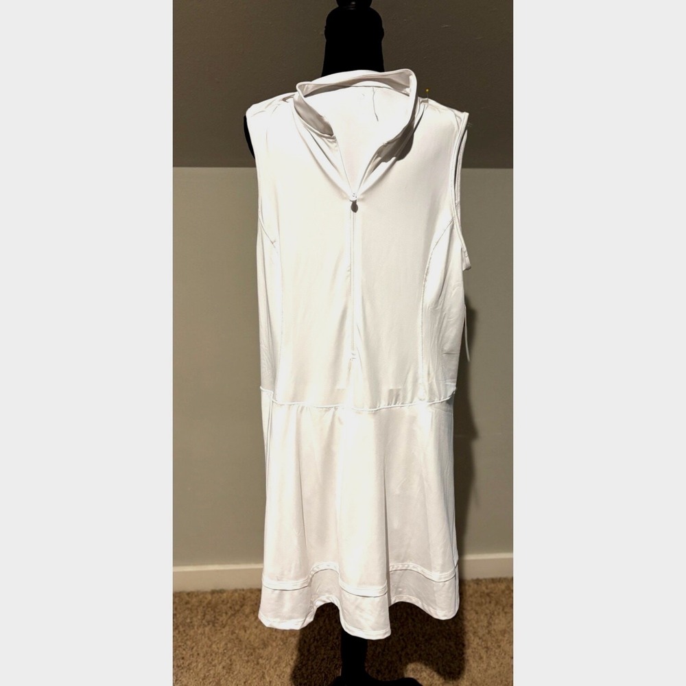 Apana Womens White Sleeveless Zip Up Tennis Pickleball Golf Dress XL New momcore